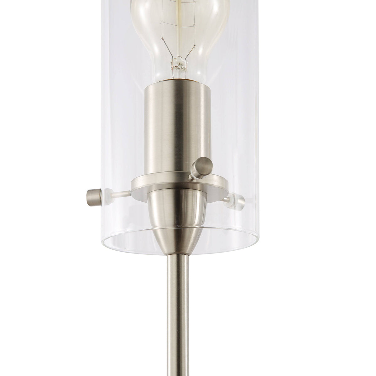 Satin Nickel 5-Light Chandelier Pendant with Clear Glass Shades A611138