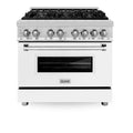 36 in. Stainless Steel Range with White Matte Door L8260