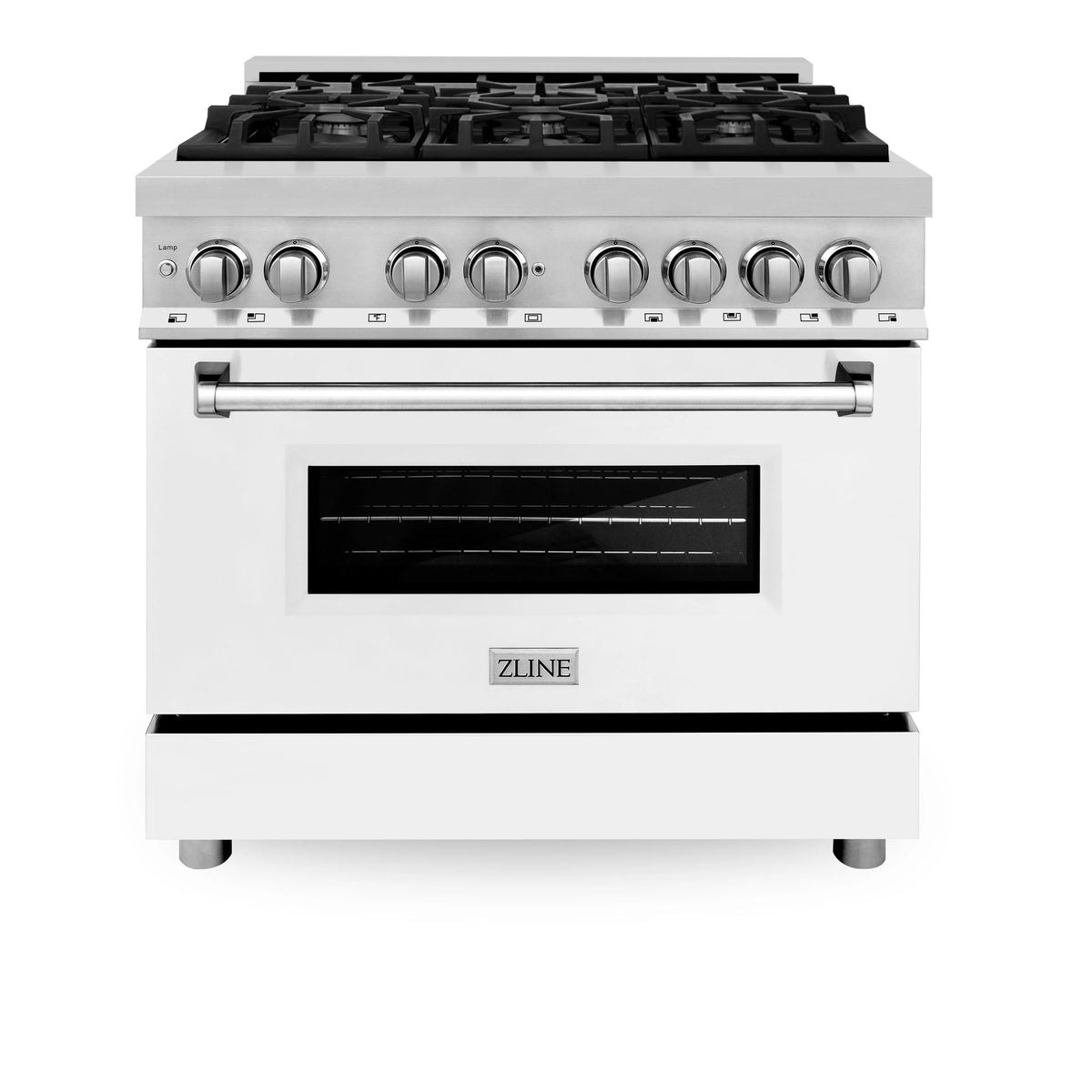 36 in. Stainless Steel Range with White Matte Door L8260