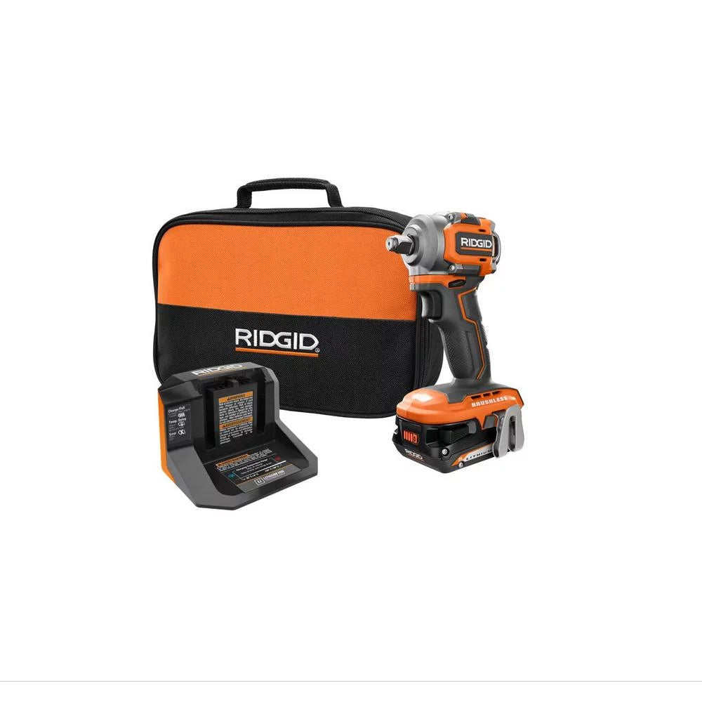 18V Brushless Cordless 1/2 in. Impact Wrench Kit with 2.0 Ah Battery D28339