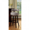 25x22 Bar Stool with Nailhead Trim Padded Fabric Seat and Wooden Leg X59775