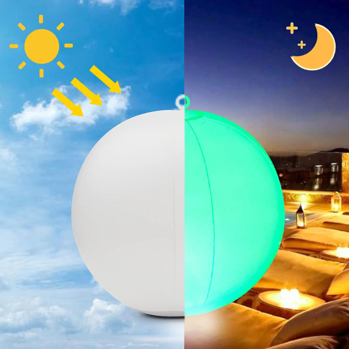 Light Up Glow In The Dark PVC Beach Balls R703994