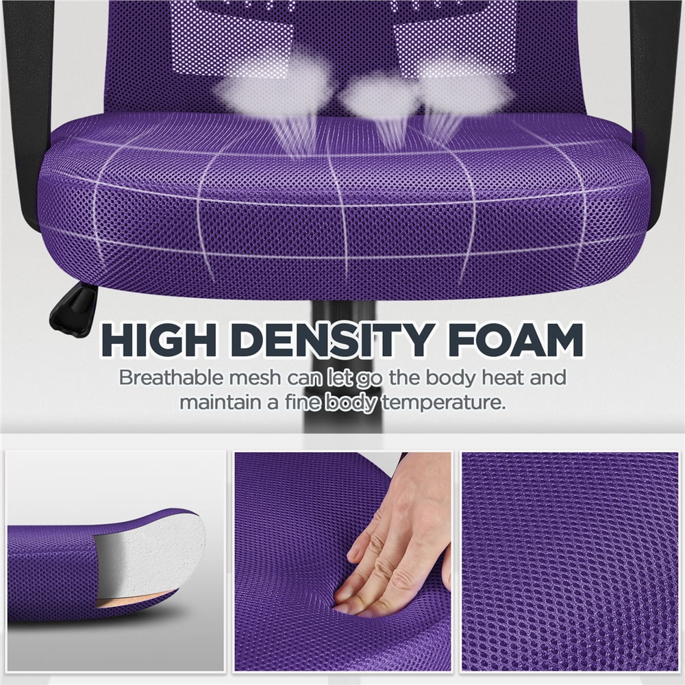 Purple Adjustable Mesh Mid Back Office Chair Set of 2 D637681