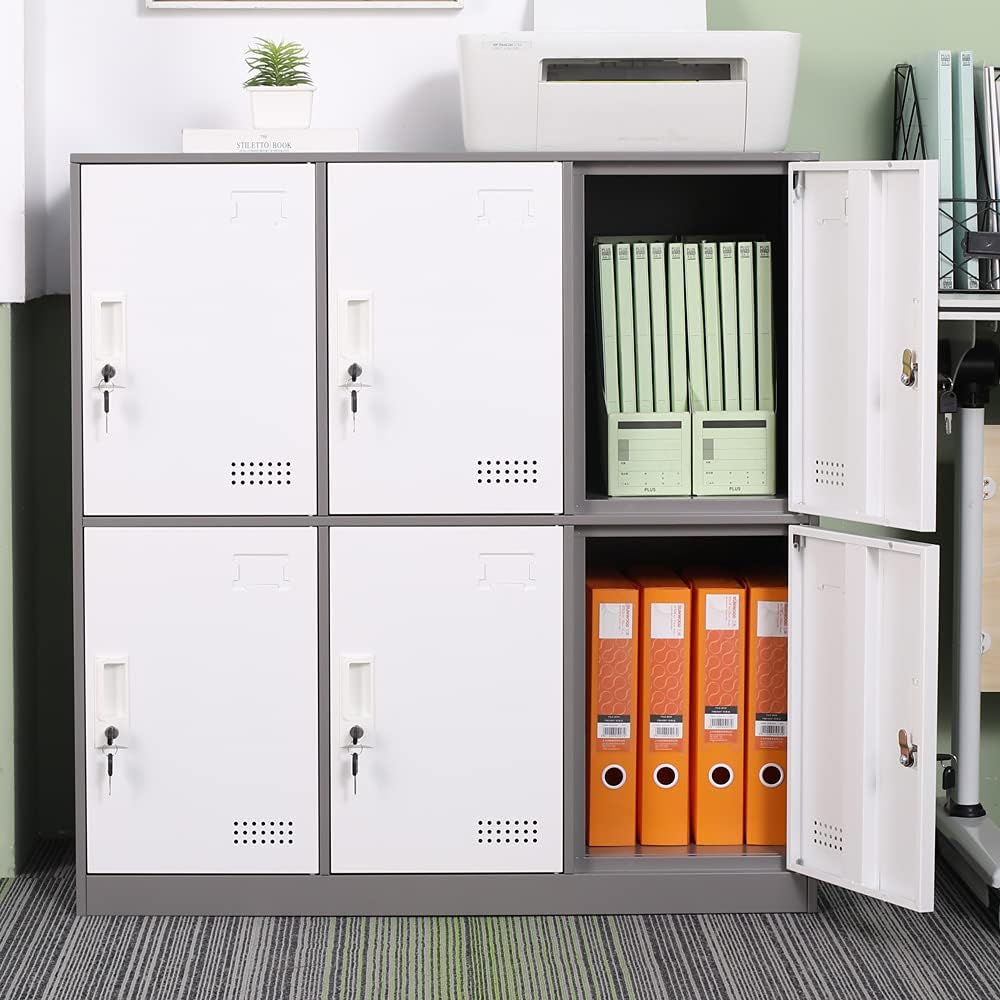 6 Door Steel Storage Locker Cabinet with Lock A666