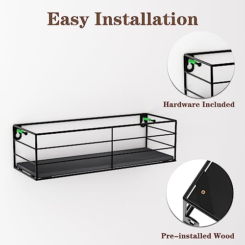 Black Floating Shelves Set of 5 P4727