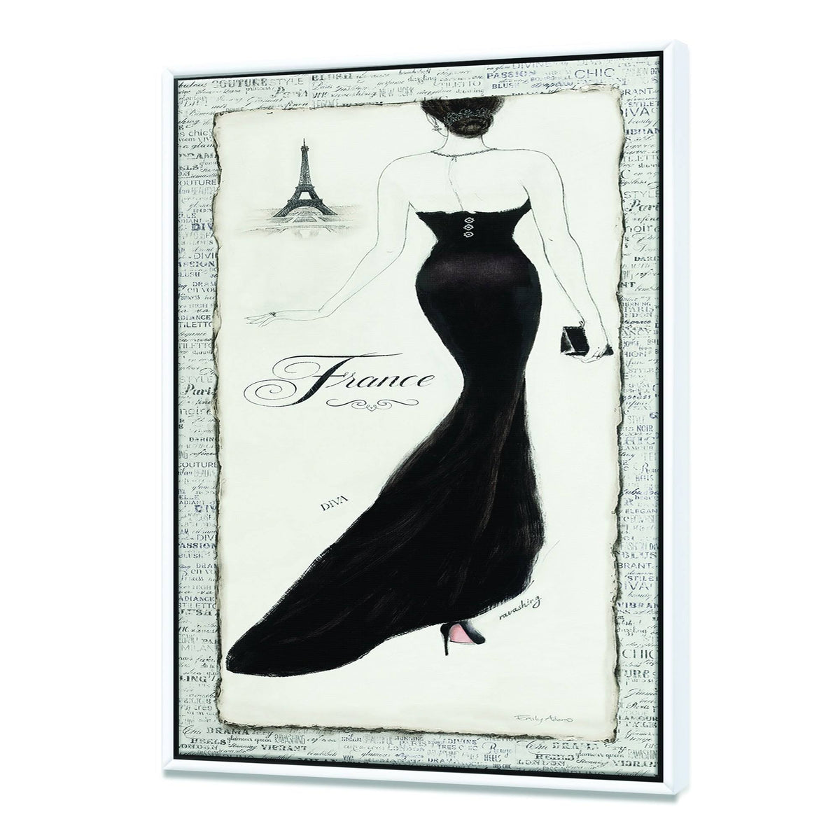 Framed Canvas - Black - 30 in. Wide x 40 in. High - Gold L81214