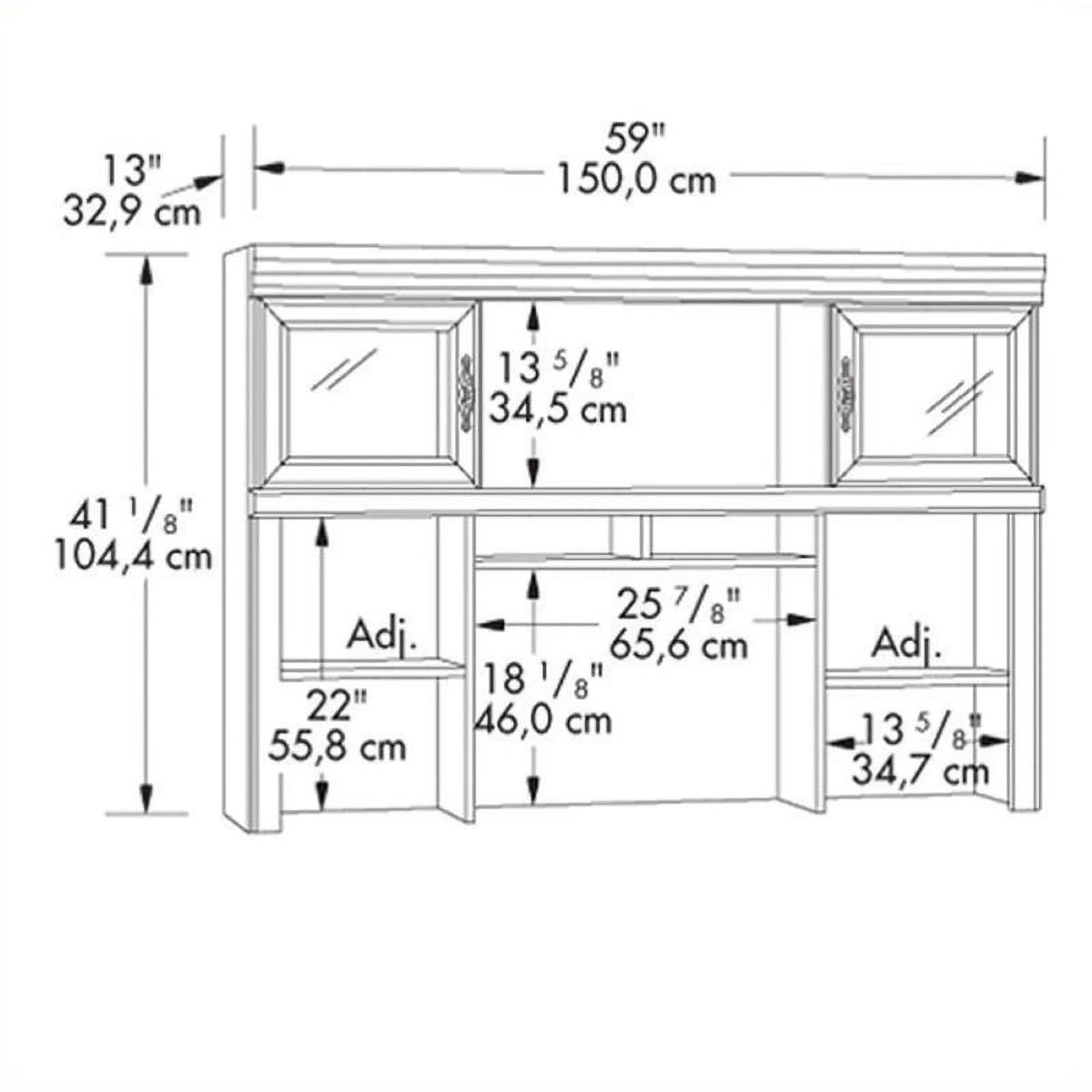 Computer Credenza Hutch in Cherry Z8994