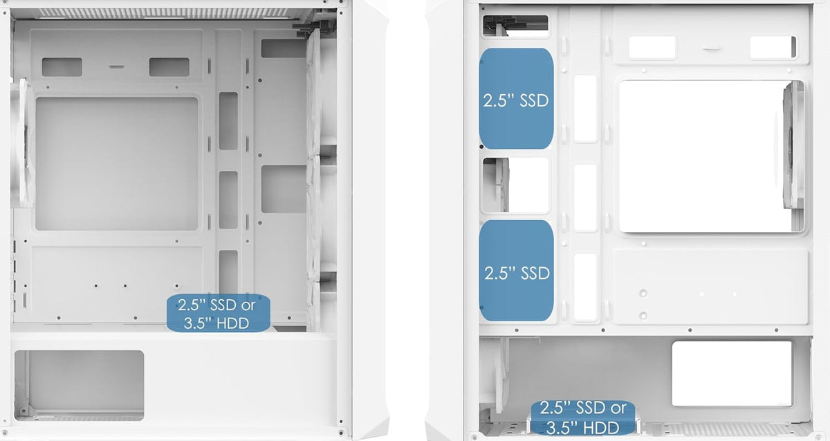 White Micro-ATX PC Gaming Case with Mesh Front Panel & Tempered Glass Side Panel Y802