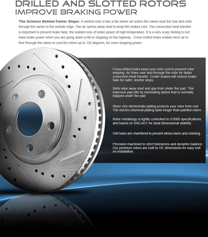 Drilled & Slotted 5 Lug 2 Rotors W804