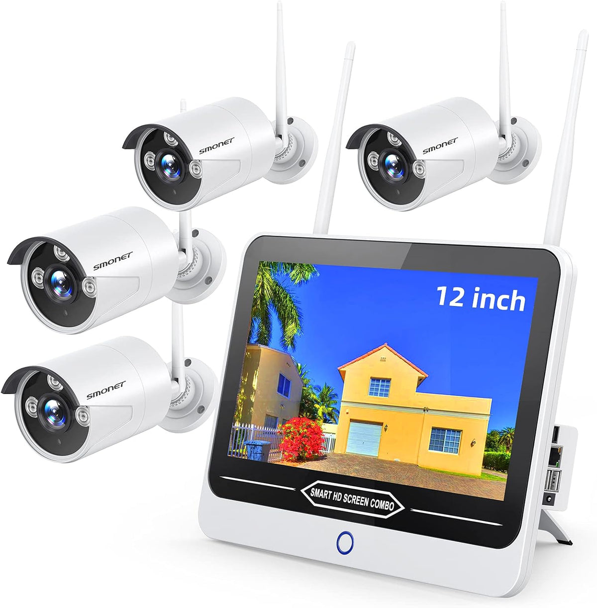 3MP Wireless Security Camera System with 12” Monitor C5867