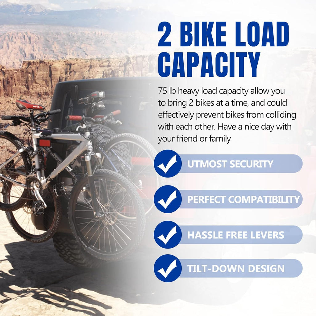 2-Bike Hitch Mount Carrier Rack D10178