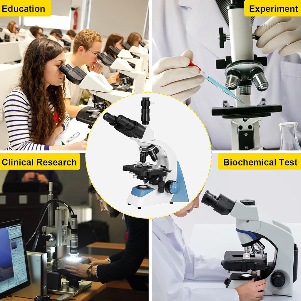 Trinocular Compound Microscope 40X-2500X LED H930849