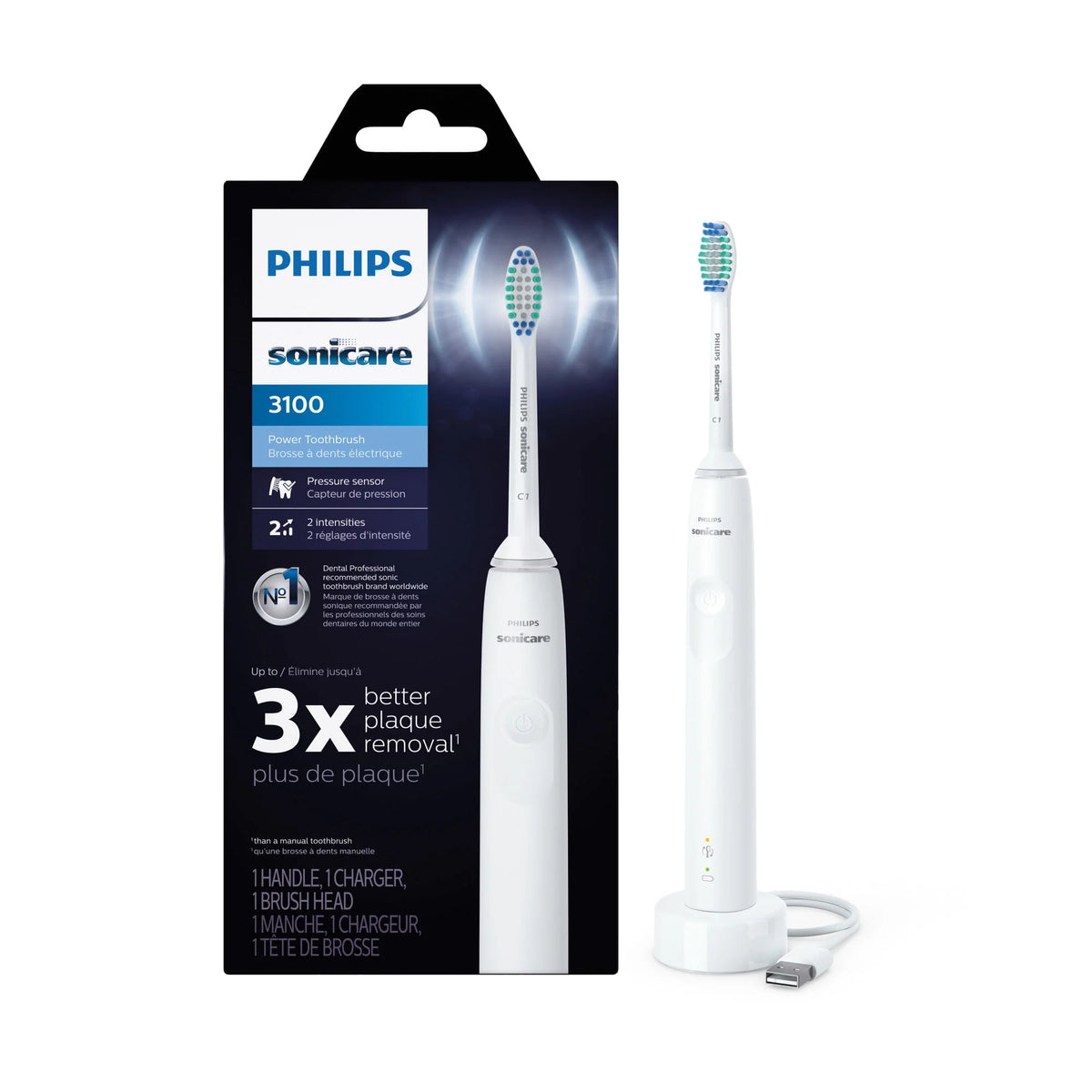 Rechargeable Electric Toothbrush with Pressure Sensor D886495