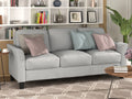Light Gray 3-Seat Linen Fabric Sofa P4530