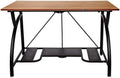 Folding Wooden Computer Desk with Bottom Shelf Black X72656