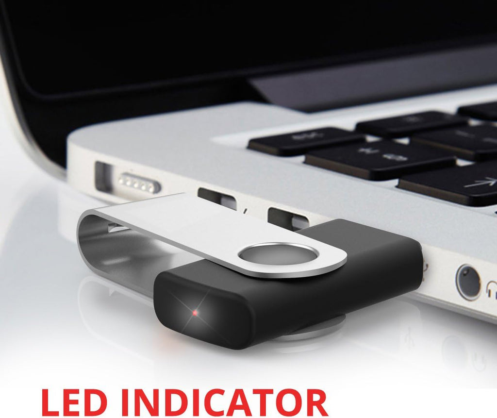 10 Pack 4GB USB2.0 Swivel Flash Drives with Led Indicator, Black Z670882