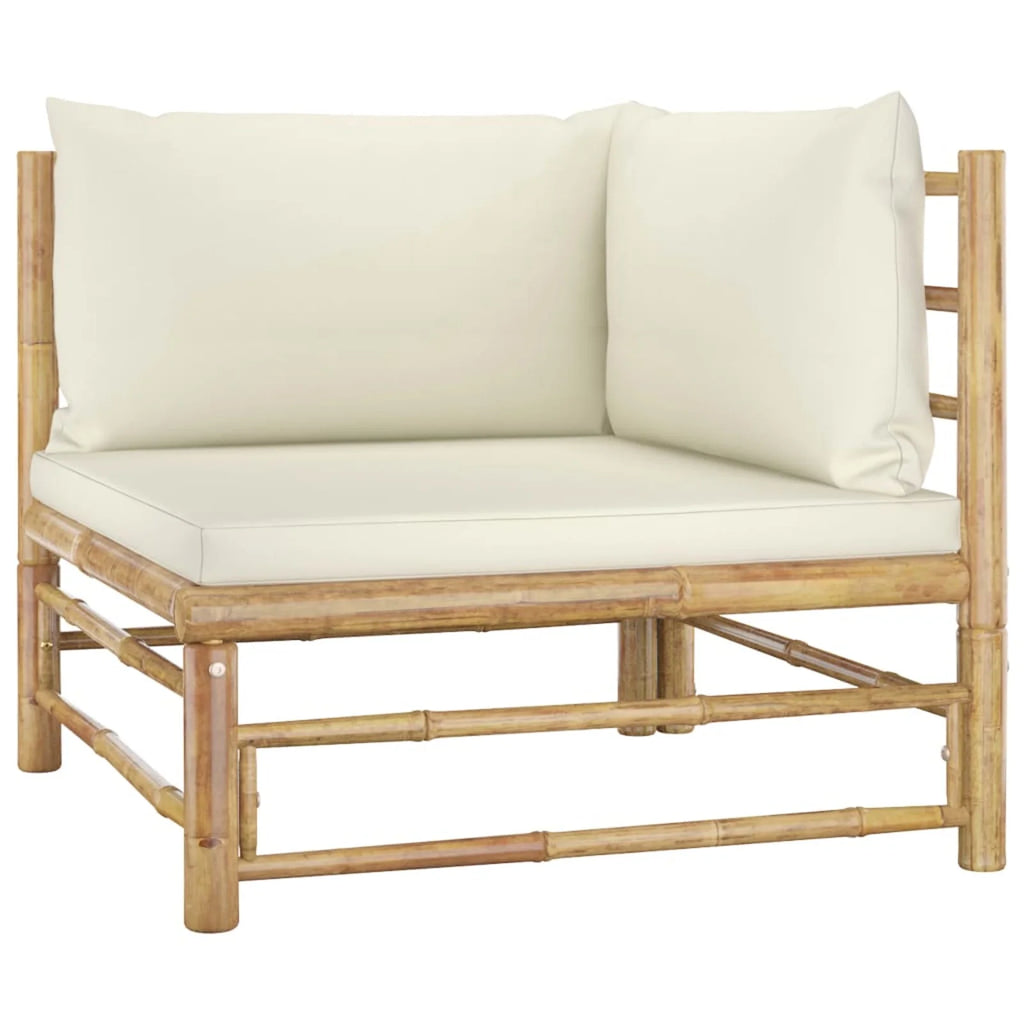 9 Piece Outdoor Sectional Sofa Set with Table Stool Bamboo F60351