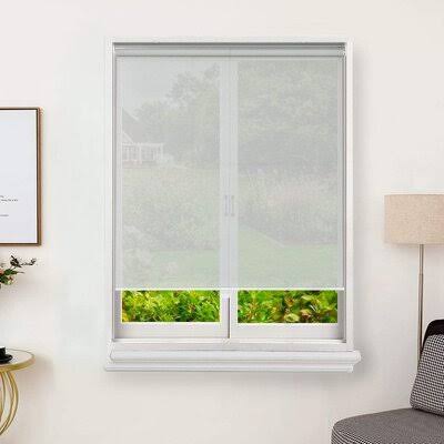 Semi-Sheer Light Gray Roll-Up Shade 31x22W 72x22L J9247