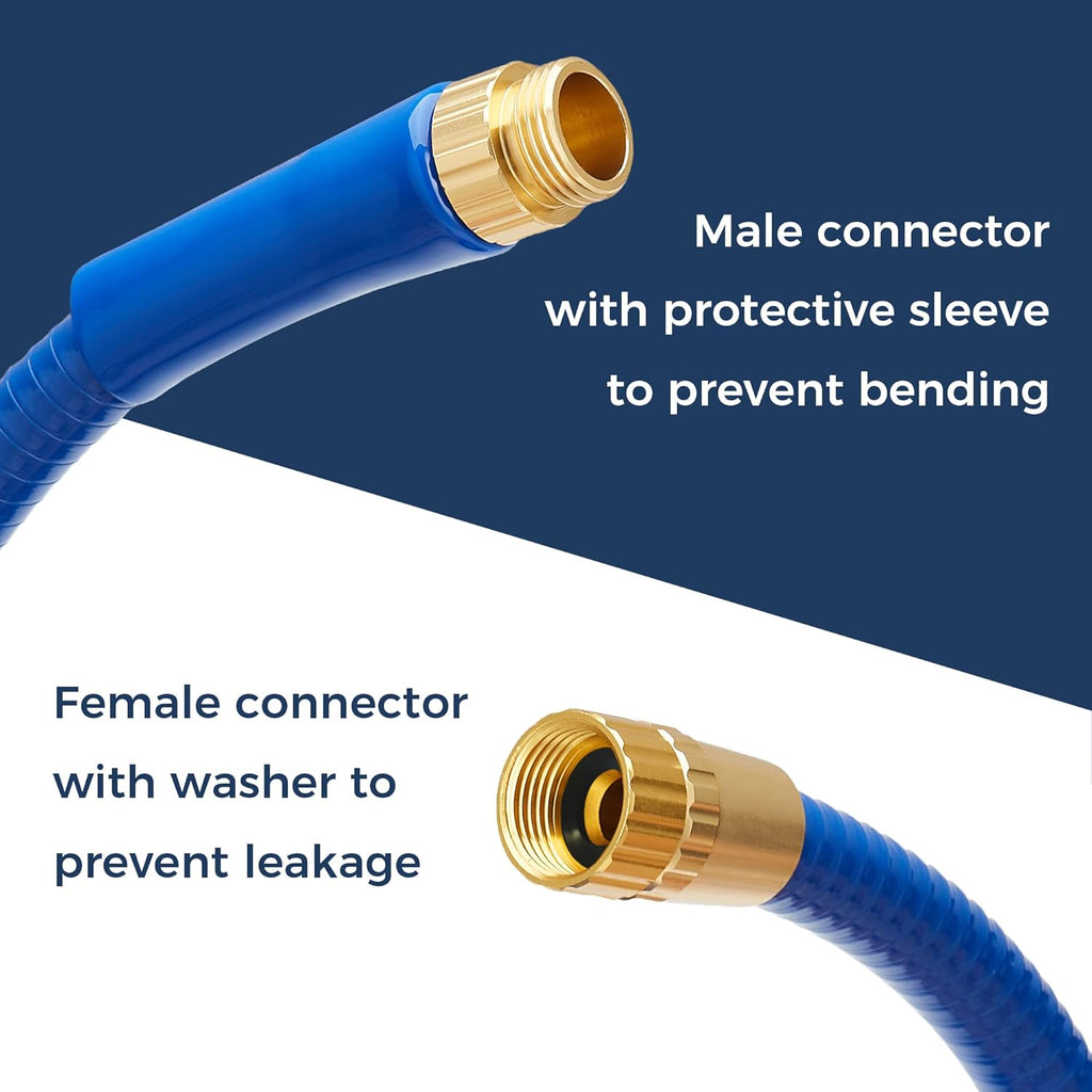 Reinforced Garden Hose 5/8 in. x 50 ft with Brass Fittings Pack of 2 Q27438