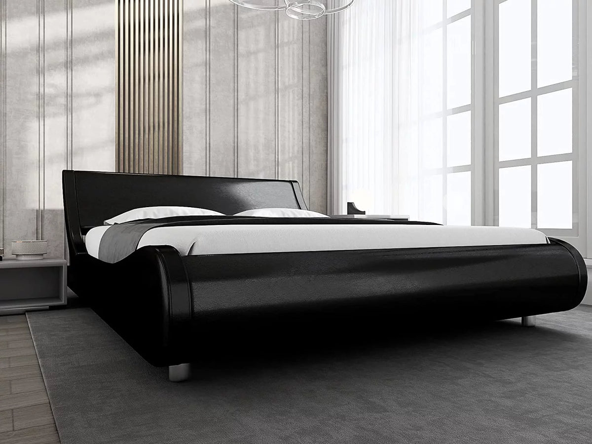 Queen Size Platform Bed Frame with Adjustable Headboard Q20936