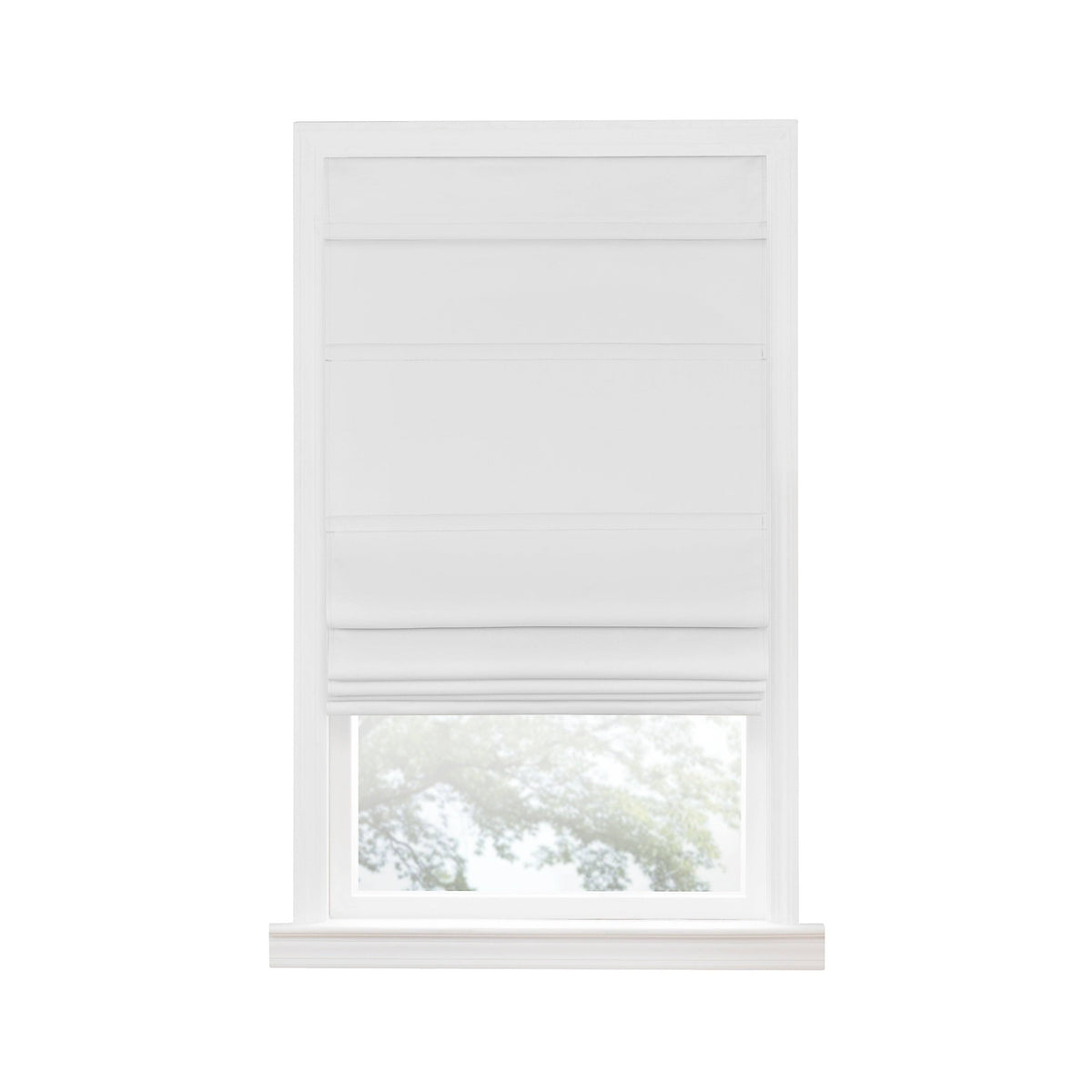 White Cordless Blackout Roman Shade U742
