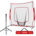 7x7 Ft Baseball Softball Practice Net with Batting Tee and Carry Bag E331050