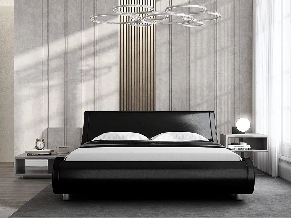 Queen Size Platform Bed Frame with Adjustable Headboard Q20936