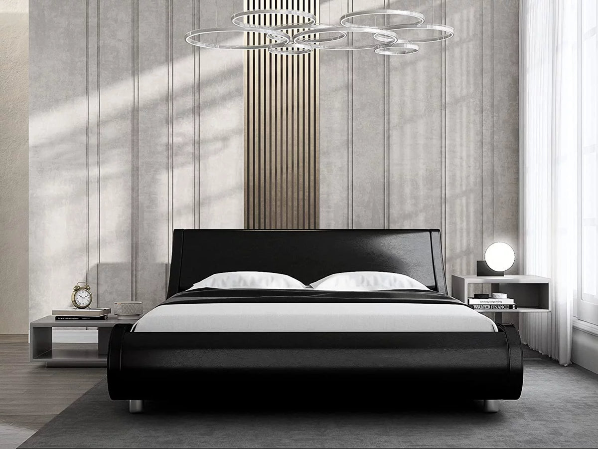 Queen Size Platform Bed Frame with Adjustable Headboard Q20936