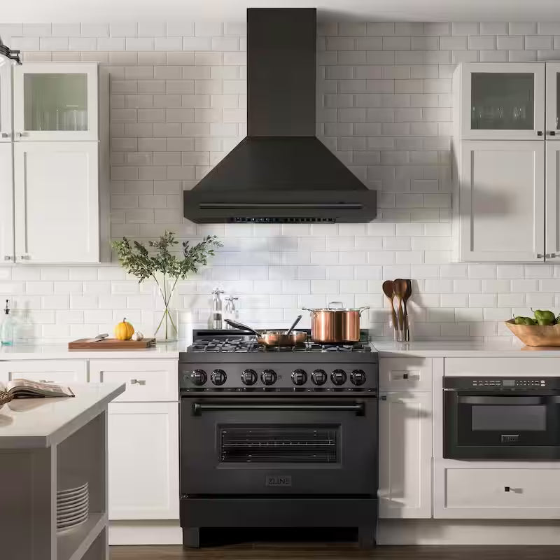 30 in. 400 CFM Convertible Wall Mount Range Hood Black Stainless Steel G122