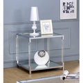 Chrome Glass Top End Table B82039
