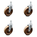 6 inch High Temp Phenolic Wheel Swivel Threaded Stem Caster Set L97017