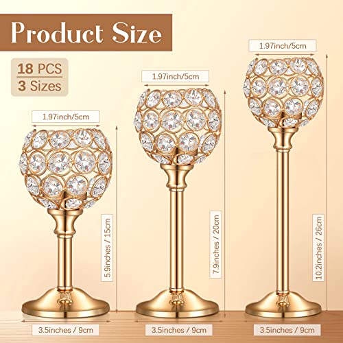 18 Pieces Crystal Candle Holders B314702