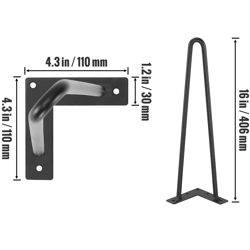 16" Solid Metal Heavy Duty Furniture Legs V7750