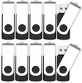 10 Pack 4GB USB2.0 Swivel Flash Drives with Led Indicator, Black Z670882