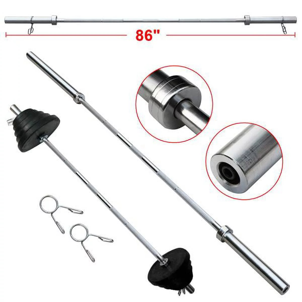 7ft Chrome Olympic Barbell Bar N79051
