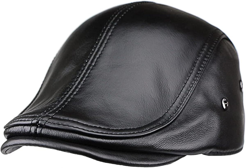 Genuine Leather Newsboy Hat V673