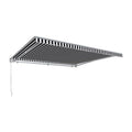 24 ft. Retractable Awning with Remote, Black & White A9729