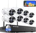 3MP Wireless Security Camera System with Audio, 8CH NVR, 8Pcs 3MP WiFi IP Cameras, 2TB Hard Drive Z246002