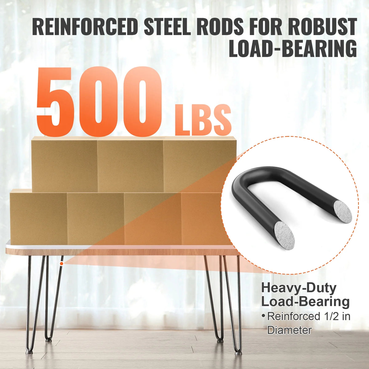16" Solid Metal Heavy Duty Furniture Legs V7750