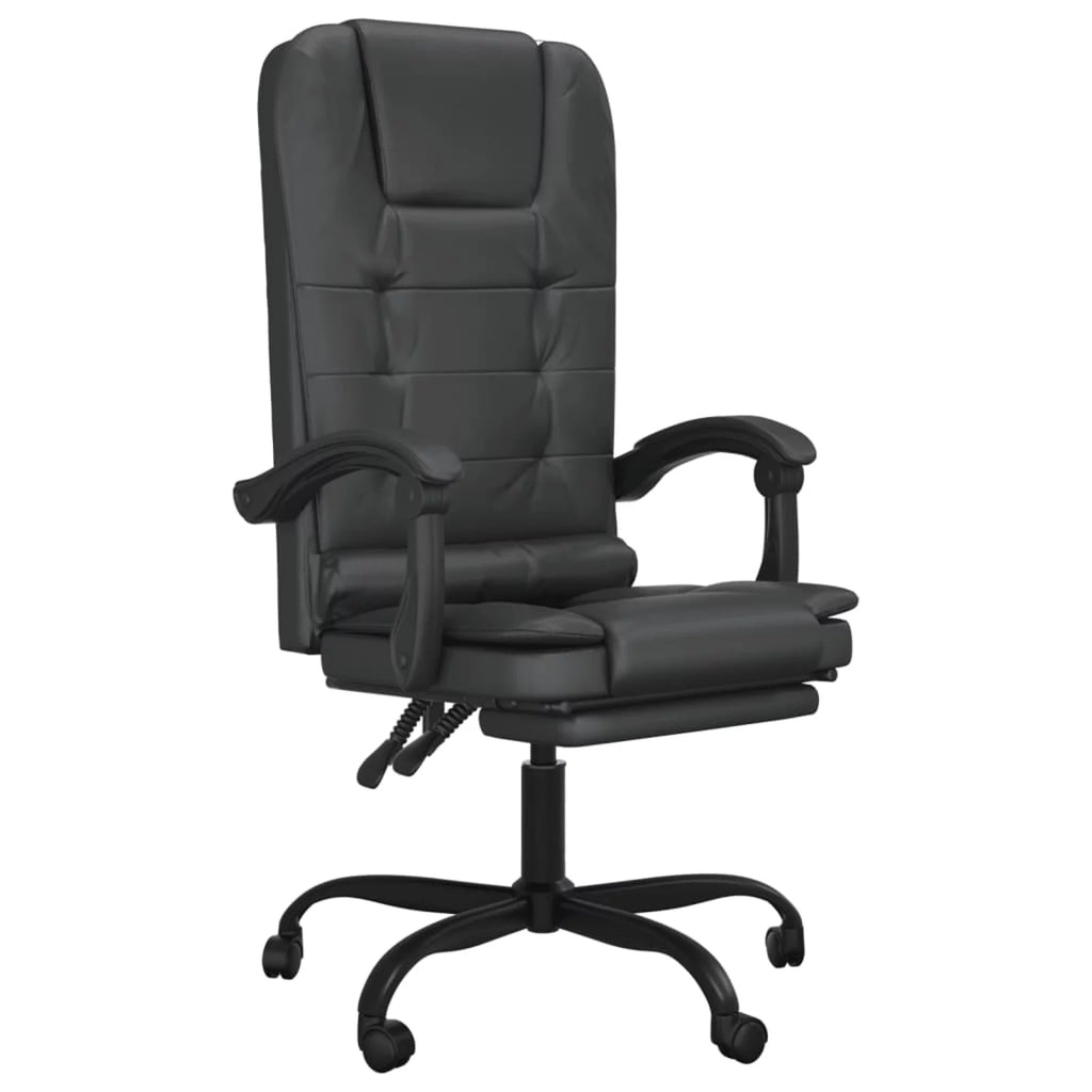 Black Faux Leather Massage Reclining Office Chair J70687