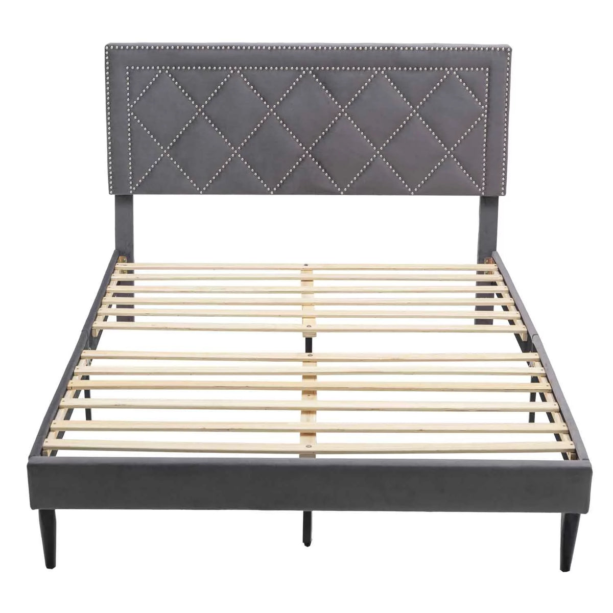 Queen Size Platform Bed with Wooden Frame N535219