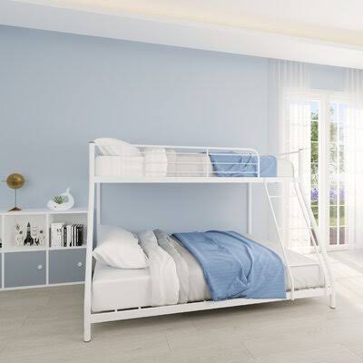 White Twin Over Full Metal Bunk Bed H845