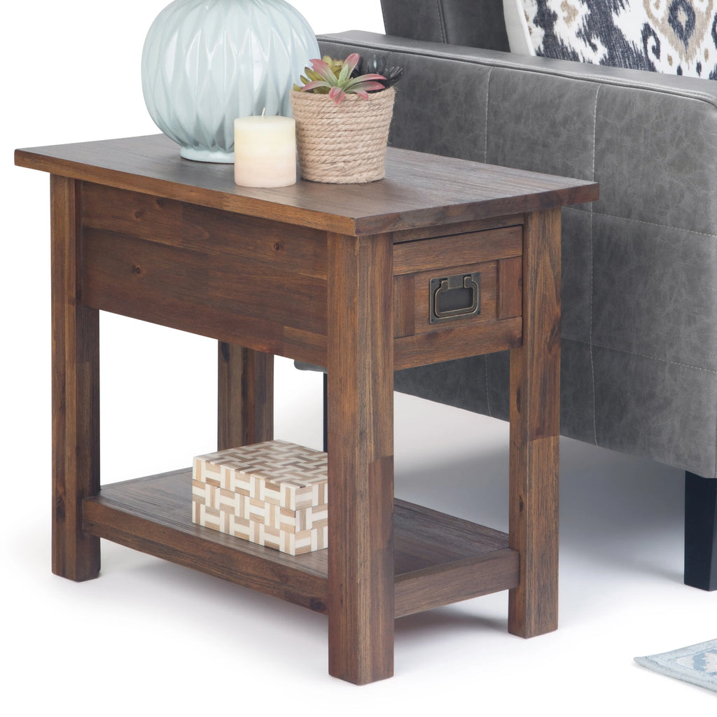 14 inch Wide Rustic Narrow Side Table E45462