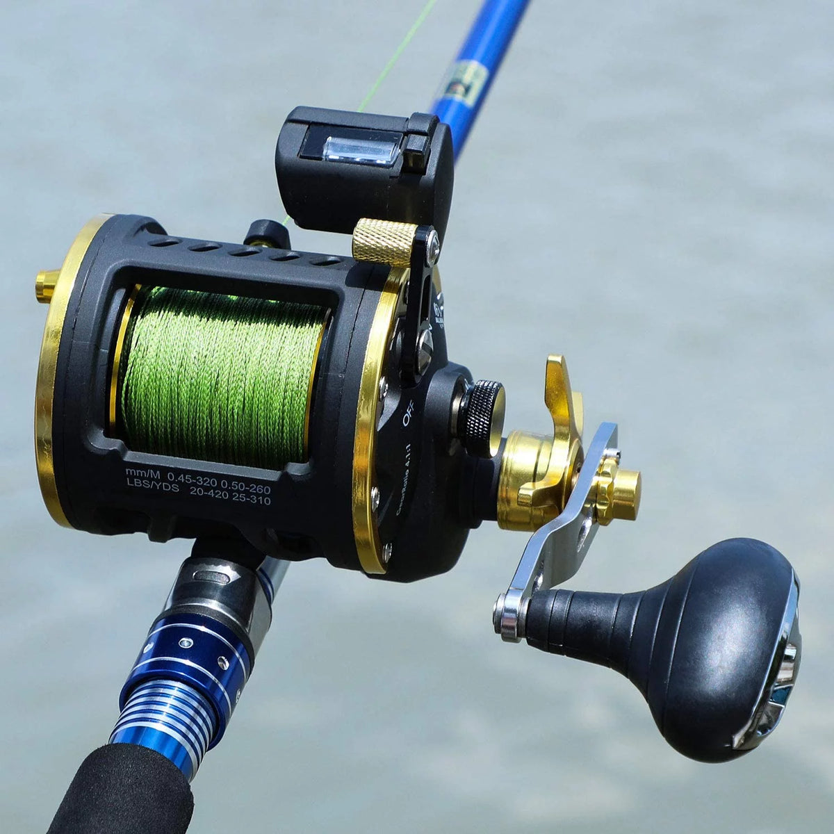 Line Counter Fishing Reel Conventional Level Wind Trolling Reel K50100