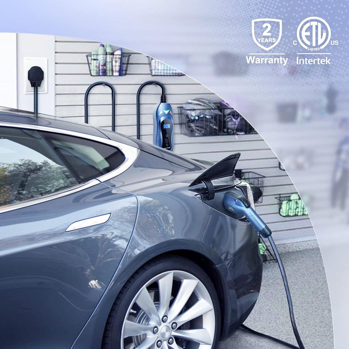 Portable EV Charger with 25ft Cable, 32 Amp Adjustable, NEMA 14-50P P597