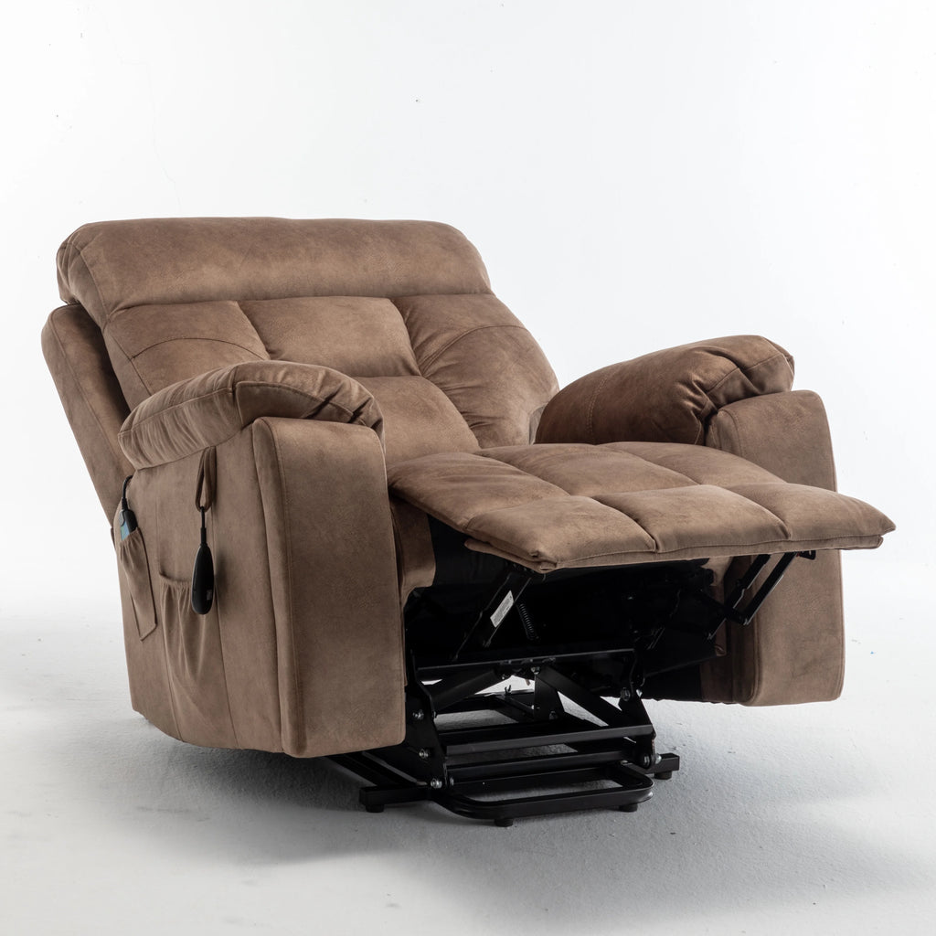Dark Brown Oversized Electric Lift Recliner Chair with Heat and Massage U906500
