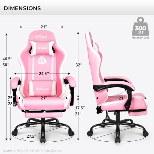 Black PU Leather High Back Ergonomic Video Gaming Chair with Footrest B852463