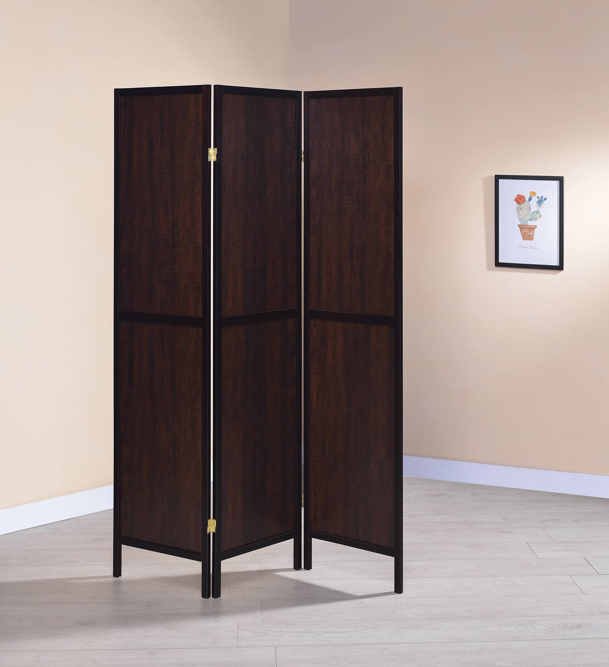 Rustic Tobacco 3 Panel Folding Screen J75379