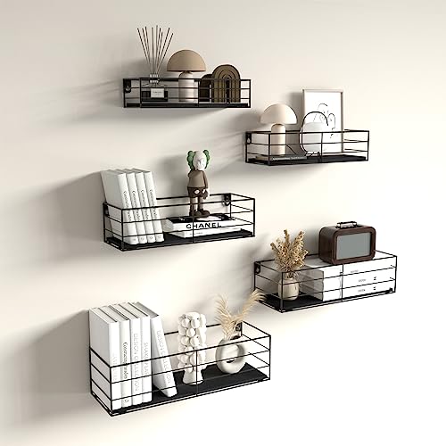 Black Floating Shelves Set of 5 P4727