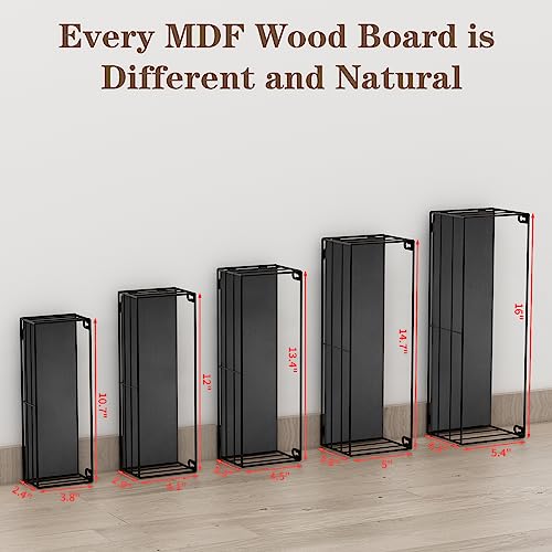 Black Floating Shelves Set of 5 P4727